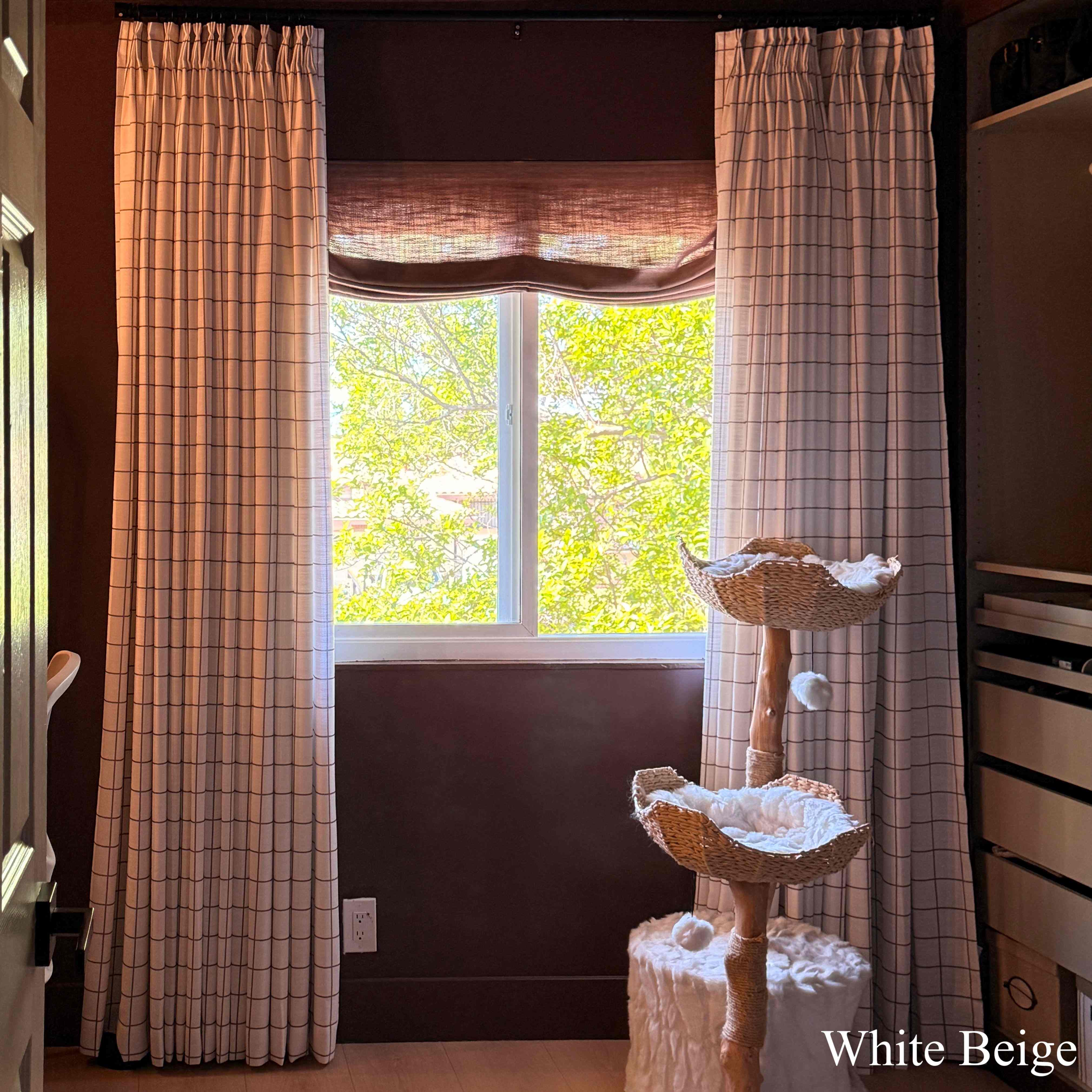 Vivienne Plaid Stripes Linen Curtains & Drapes Pleated - Image 3