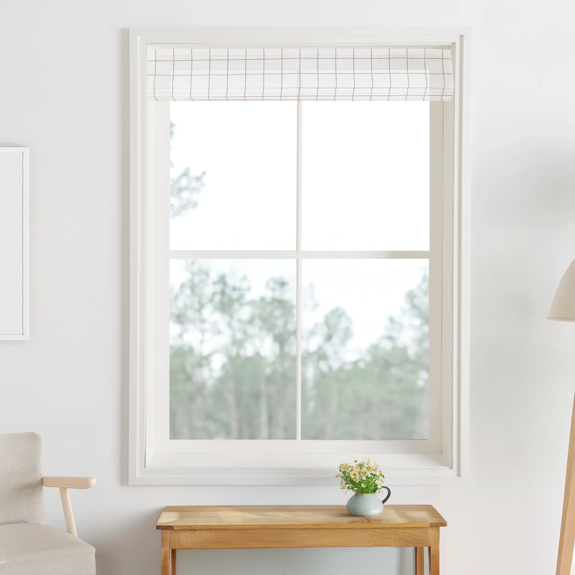 Vivienne Plaid Striped Linen Roman Shades & Blinds - Image 5