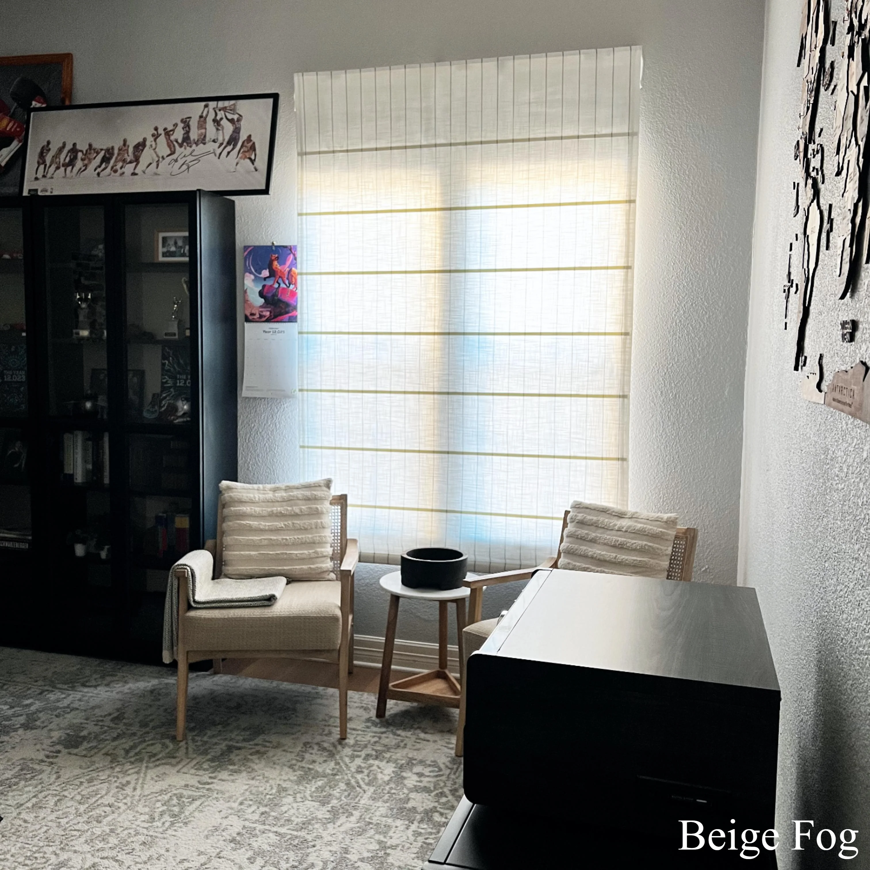 Vivienne Plaid Striped Linen Roman Shades & Blinds - Image 4