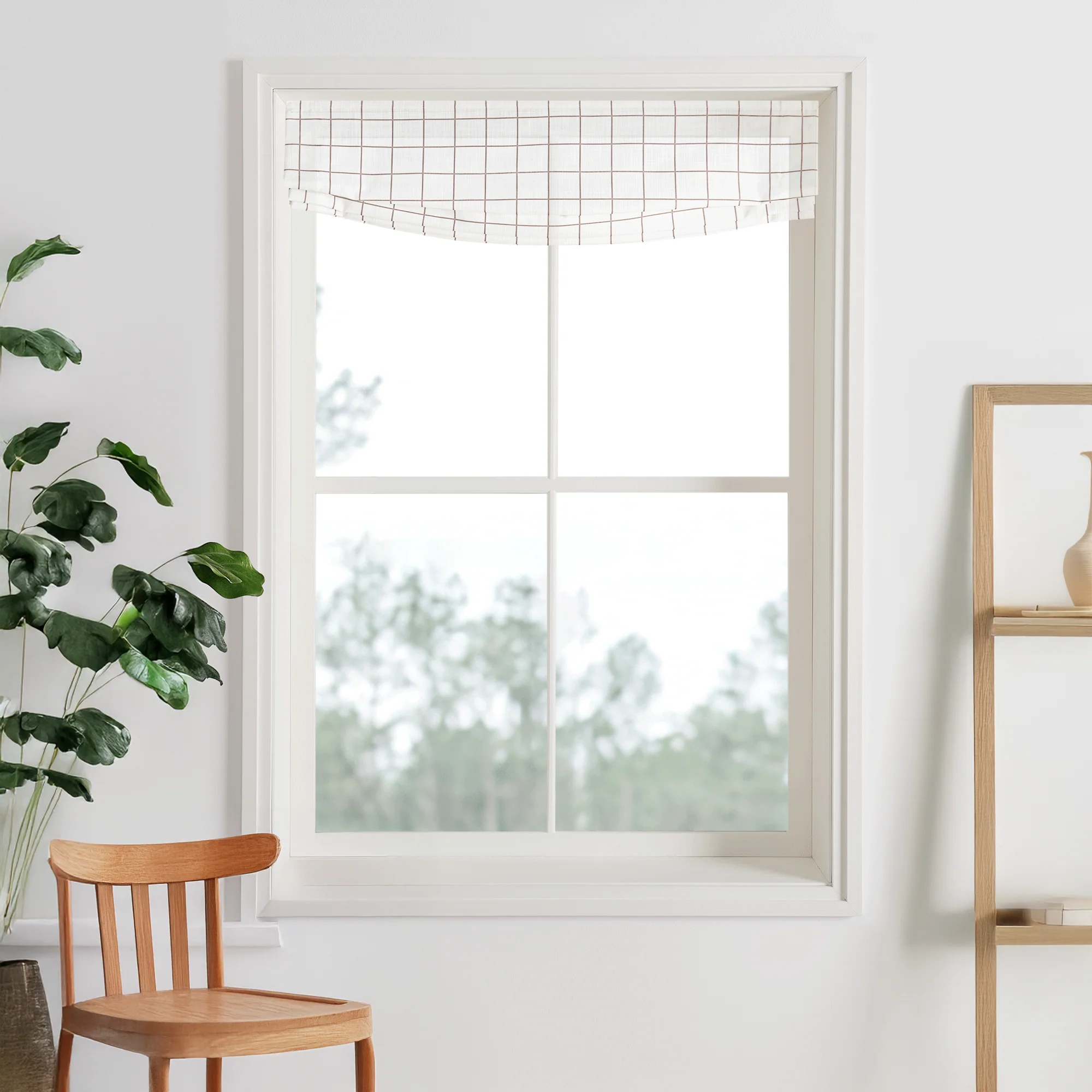 Vivienne Plaid Striped Linen Roman Shades & Blinds | Relaxed - Image 4