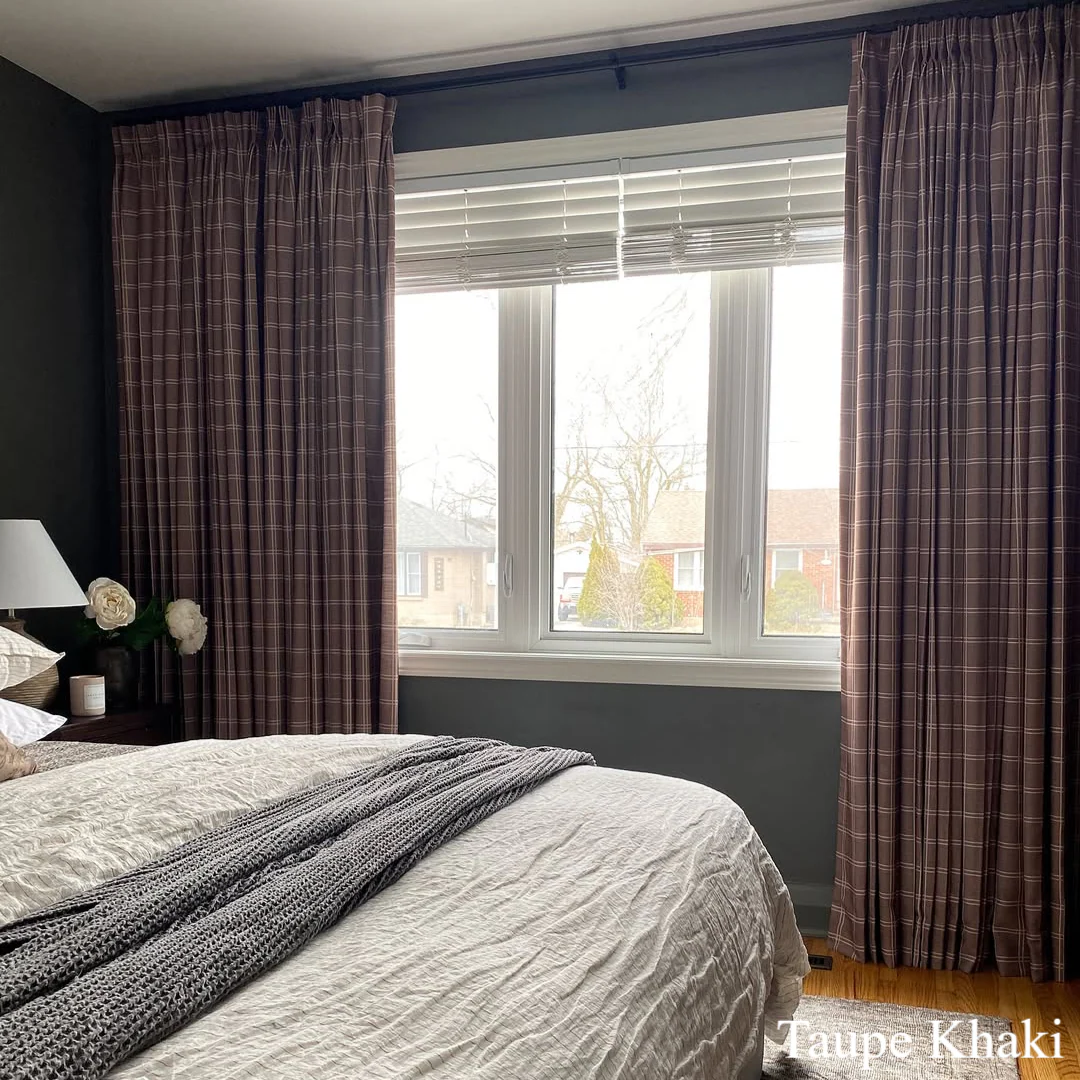 Vivienne Plaid Stripes Linen Blackout Curtains & Drapes - Image 3