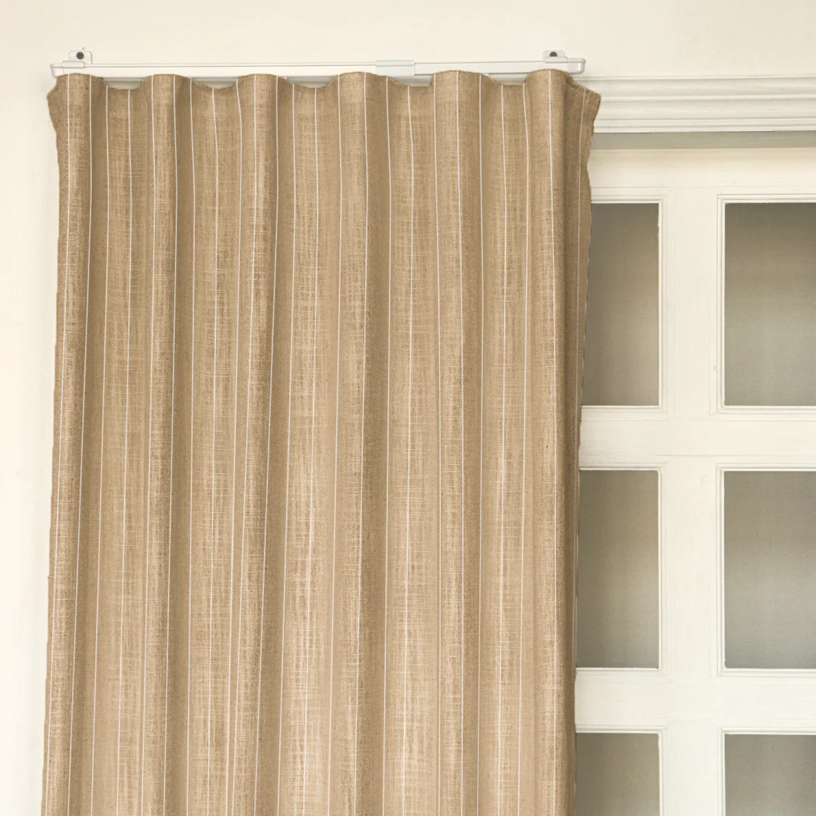 Vivienne Plaid Stripes Linen Curtains & Drapes Ripple Fold with Track